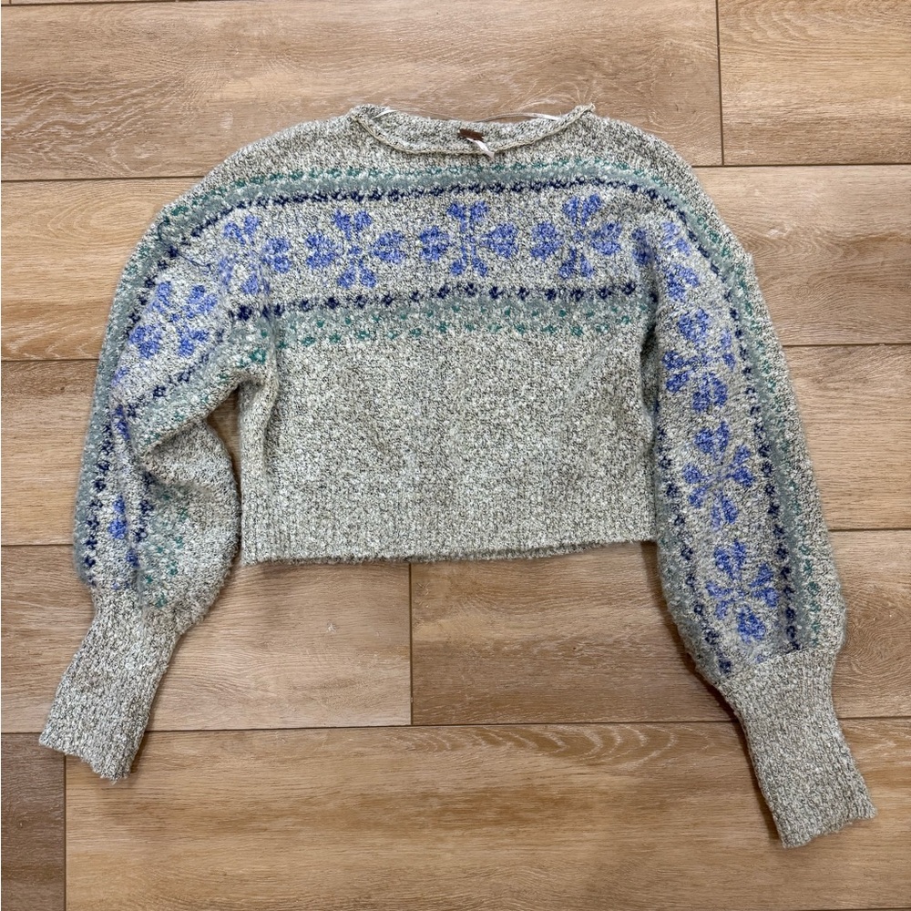 Free People - Snowflake Cropped Sweater - Small